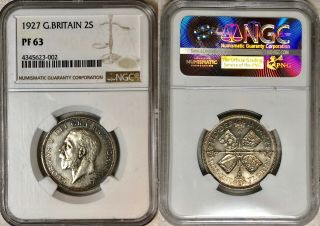 1927 Great Britain Florin Proof - Ngc Pf63 - Km 834 - 15,  000 Mintage - M167