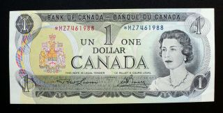 1973 Bank Of Canada $1 Dollar Replacement Note Mz Bc - 46aa (au, )
