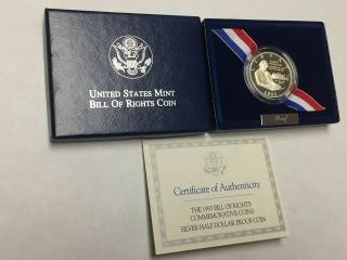 1993 - S Bill Of Rights Commemorative Proof Silver Half Dollar James Madison Nr