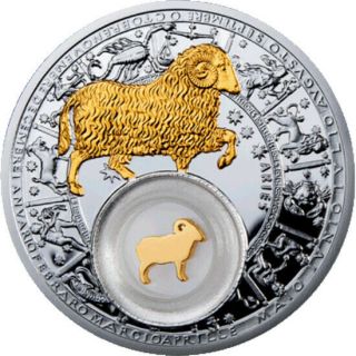 Belarus 2013 20 Rubles Aries Belarus Zodiac 2013 Proof Silver Coin