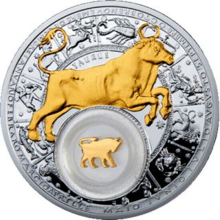Belarus 2013 20 Rubles Taurus Belarus Zodiac 2013 Proof Silver Coin