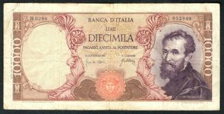 1962 Italy 10,  000 Lire Note.