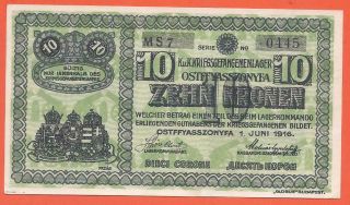 Austria - Ostffyasszonyfa - 10 Kronen - 1916 - Emergency Note - Kgl - Pow - Unc