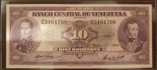 Banco Central De Venezuela - Marzo - 11 - 1960 Banknote - 10 Bolivares