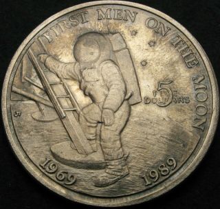 Marshall Islands 5 Dollars 1989 - First Men On The Moon - Aunc - 74 ¤