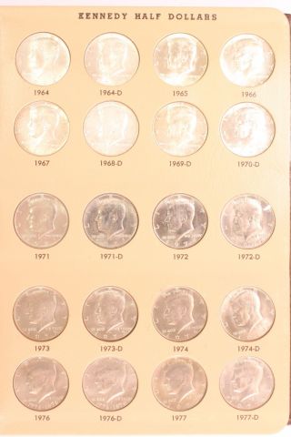 1964 - 2015 Kennedy Half Dollars Unc 96 - Coin Dansco Album 117d - 17