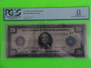 Fr.  915a 1914 $10 Federal Reserve Note Philadelphia Pcgs Fine Twenty Dollar Bill