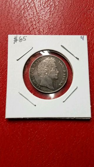 1847 Silver Germany Bavaria Ludwig L 1/2 Gulden
