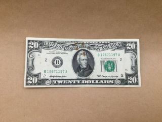 1969 (b) $20 Twenty Dollar Bill Federal Reserve Note York Old Crisp Money