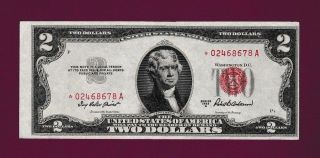 Fr.  1511 $2 1953a Star Legal Tender Red Seal Note 02468678 A About Unc