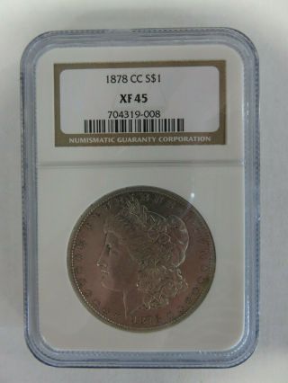 1878 - Cc 1$ Morgan Silver Dollar Ngc Xf45 Carson City Xf 45