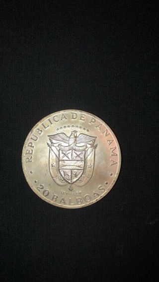 1973 REPUBLICA DE PANAMA - 20 BALBOAS SILVER - SIMON BOLIVAR 1783 - 1830 COIN 2