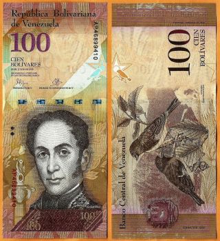 Venezuela 2015 Unc 100 Bolivares Banknote Paper Money Bill P - 93