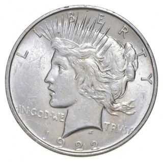 Choice Au/unc 1922 - D Peace Silver Dollar - 90 Silver 576