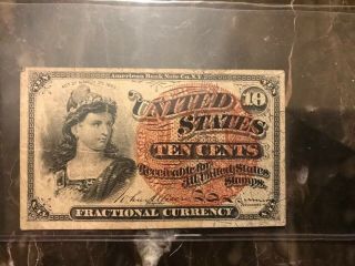 1863.  10 Fractional Currency Note 4th Issue