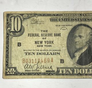Series Of 1929 $10 Federal Reserve Bank Of York,  Ny Banknote Us Currency