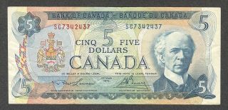 1972 Radar $5.  00 7342437 Rare 4 - Digit Key Type Bank Of Canada Five Dollars