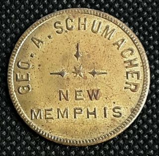 Memphis,  Illinois.  Geo.  A.  Schumacher,  Good For 5 Cent 