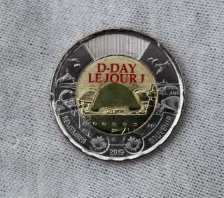 2019 Canada Two Dollar Coin Toonie $2; D - Day; Le Jour J; Coloured; Unc From Rcm