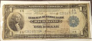 Fr.  721 One Dollar ($1) Series Of 1918 Federal Reserve Bank Note Of Richmond