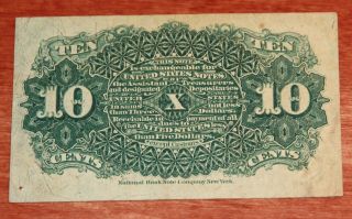 FR.  1261 10¢ TEN CENTS FOURTH ISSUE U.  S.  FRACTIONAL CURRENCY NOTE 2