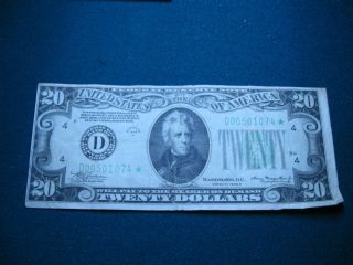 1934 A $20 Federal Reserve Note Star