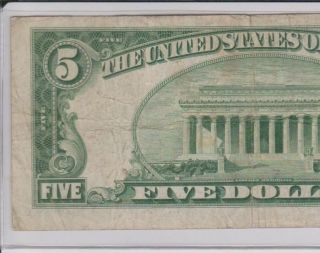 Series 1934 $5 FIVE Dollar Bill BLUE SEAL Silver Certificate Old US Paper Money 5