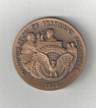 1933 President Franklin Roosevelt Fdr Inauguration Bronze Longines Medal Coin