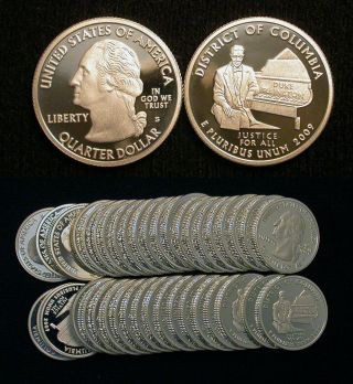 Roll Of 40 2009 - S Proof District Of Columbia 90 Silver Quarters