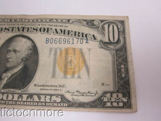 US 1934 A $10 DOLLAR NORTH AFRICA SILVER CERTIFICATE GOLD SEAL NOTE B06696170A 5