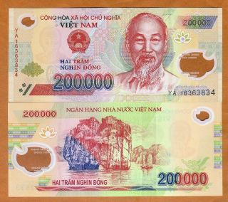 Vietnam,  200,  000 Dong,  2016,  P - 123 -,  Polymer,  Unc