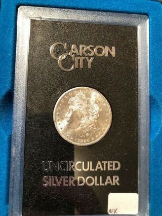 1884 - Cc Morgan Silver Dollar In Display Case