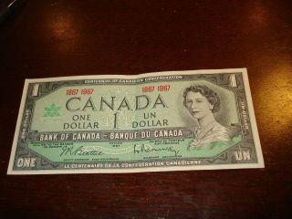 1967 - Canada $1 Bill - Canadian One Dollar Note - 1867 - 1967