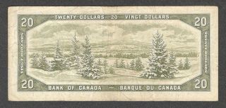 1954 $20.  00 BC - 41b F Bank of Canada Elizabeth II Canada Twenty Dollars 2