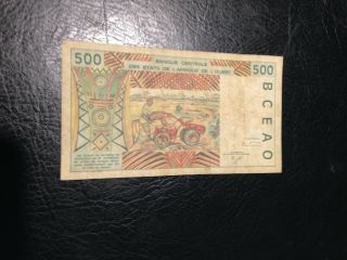 West African States Banknote 500 Francs 1991 - 2003