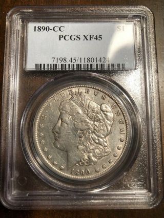 1890 Cc Morgan Silver Dollar Pcgs Xf45