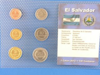 El Salvador Coin Set With 6 Coins (z2)