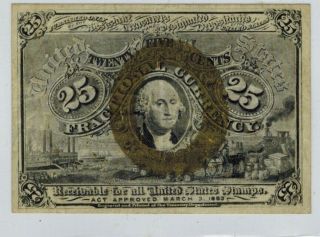1863 2nd Issue 25c Fractional Currency Washington Fr.  1283
