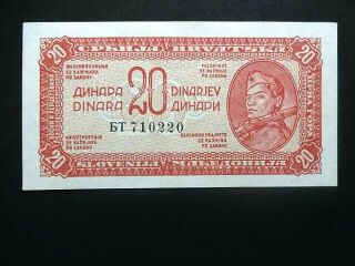 Yugoslavia 1944,  20 Dinara,  Unc Perfect Banknote
