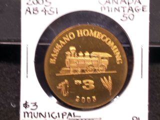 2005 Bassano Canada $3 Token,  Homecoming Commercial Bronze Mintage = 50