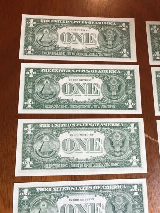 1963 A UNCIRCULATED Federal Reserve One Dollar Notes: A - L (12 Notes) 7