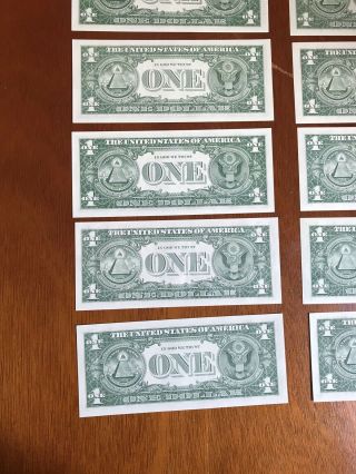 1963 A UNCIRCULATED Federal Reserve One Dollar Notes: A - L (12 Notes) 8
