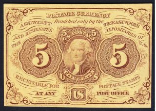 Fr1230 5¢ First Issue Postage Fractional Currency - 5 Cent - Choice Au