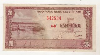Vietnam Viet Nam 5 Dong 1955 Pick 13 Xf,  Circulated Banknote