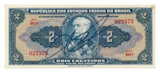 Brazil Banknote 2 Cruzeiros 1944.  Serie 401 Xf,