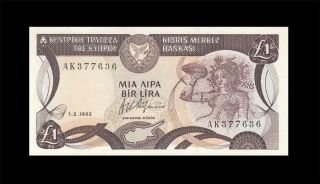1.  2.  1992 Central Bank Of Cyprus 1 Pound ( (gem Unc))