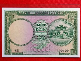 1956 Viet Nam South 1 Dong Old Banknote @ Unc