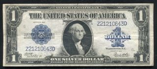 Fr.  238 1923 $1 One Dollar “horseblanket” Silver Certificate Currency Note Vf,