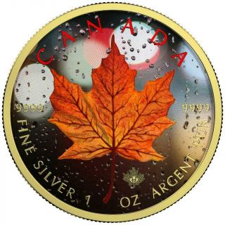Canada 2017 5$ Maple Leaf " Drops " 1 Oz 9999 Silver Coin