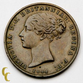 1844 Jersey 1/26 Shilling Copper Coin In Xf,  Km 2